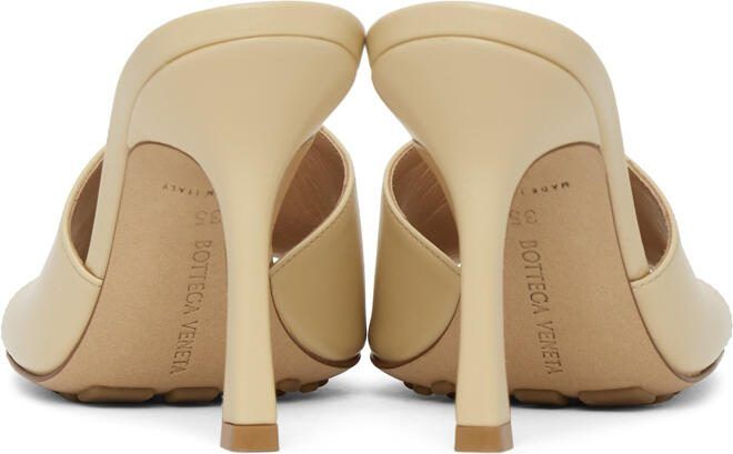 Bottega Veneta Beige Stretch Heeled Mules - Picture 4