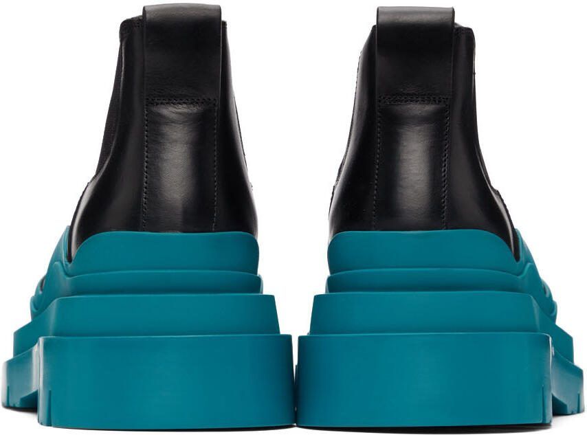 Bottega Veneta Black  Blue Low Tire Chelsea Boots - Picture 2