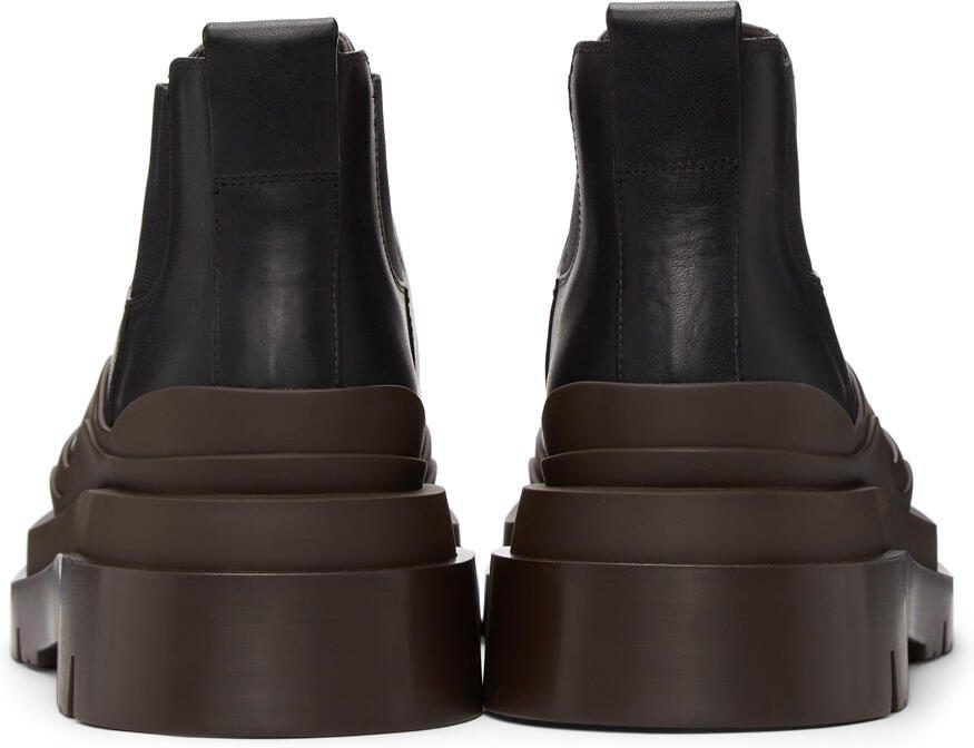 Bottega Veneta Black  Brown Low 'The Tire' Chelsea Boots
