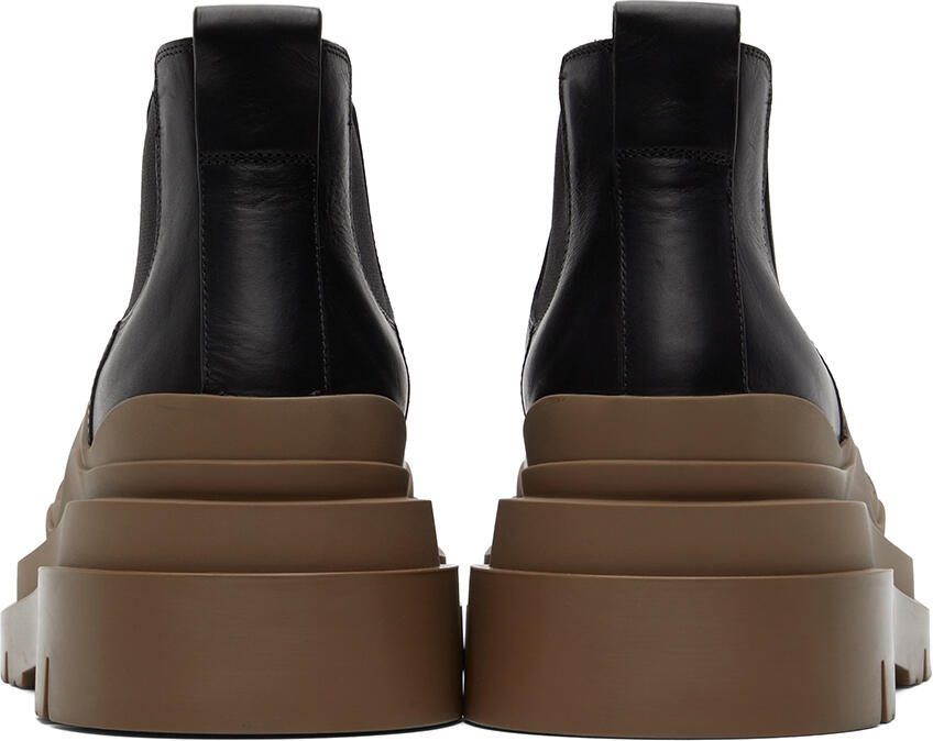 Bottega Veneta Black  Brown Tire Chelsea Boots
