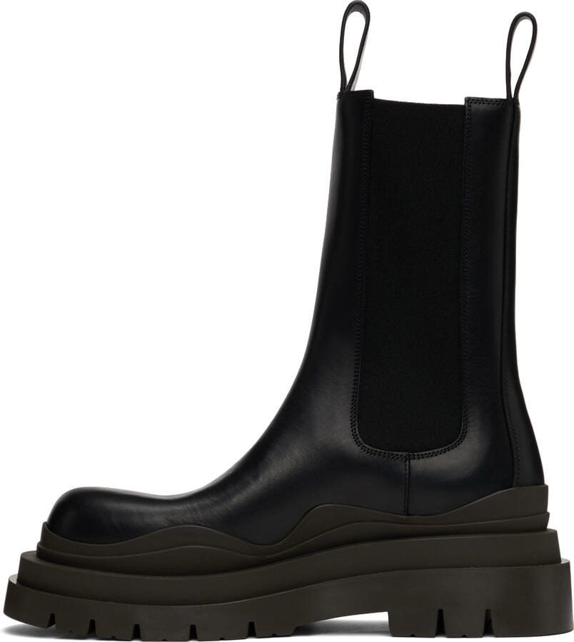 Bottega Veneta Black  Brown Tire Chelsea Boots