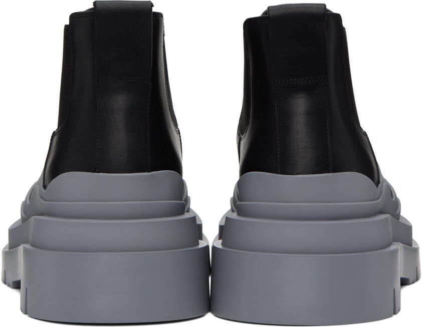 Bottega Veneta Black  Gray Tire Chelsea Boots