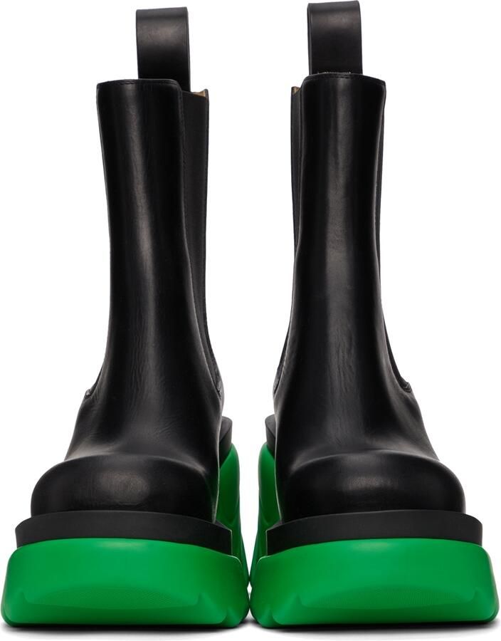 Bottega Veneta Black  Green Flash Boots - Picture 2
