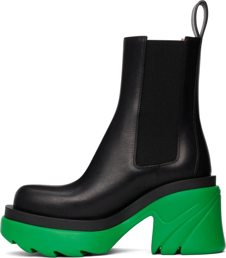 Bottega Veneta Black  Green Flash Boots
