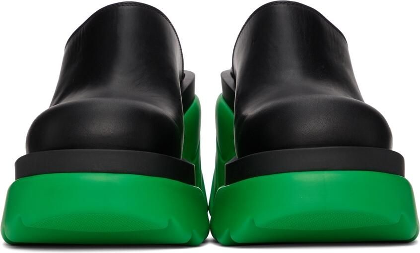 Bottega Veneta Black  Green Flash Mules - Picture 2