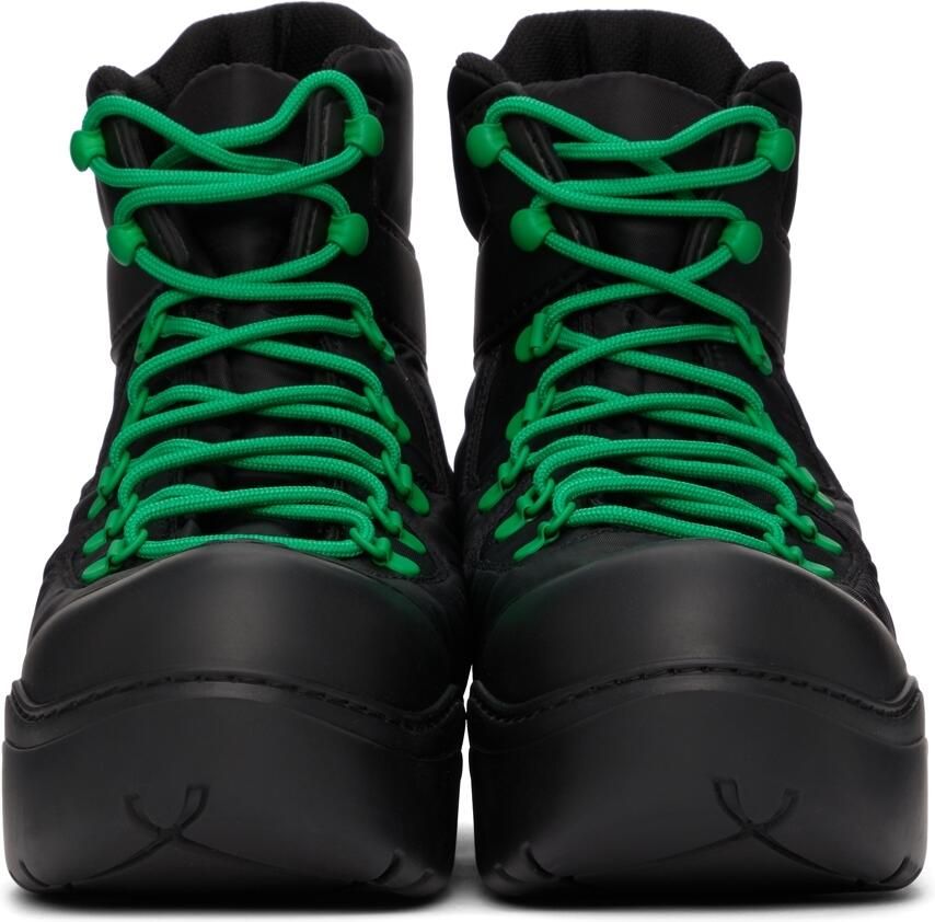 Bottega Veneta Black  Green Puddle Bomber Boots - Picture 2
