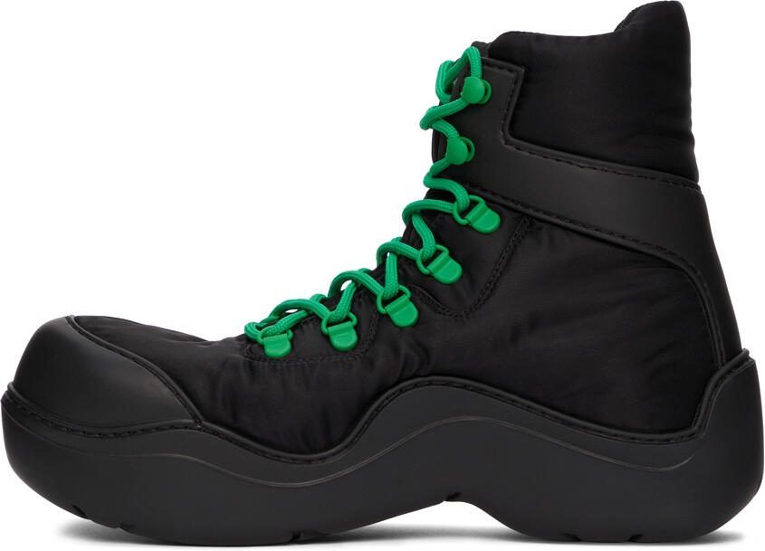 Bottega Veneta Black  Green Puddle Bomber Boots - Picture 4