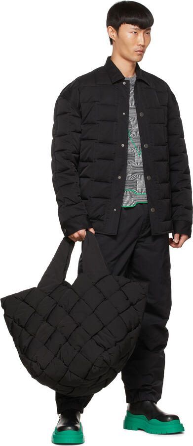 Bottega Veneta Black  Green Tire Chelsea Boots - Picture 4