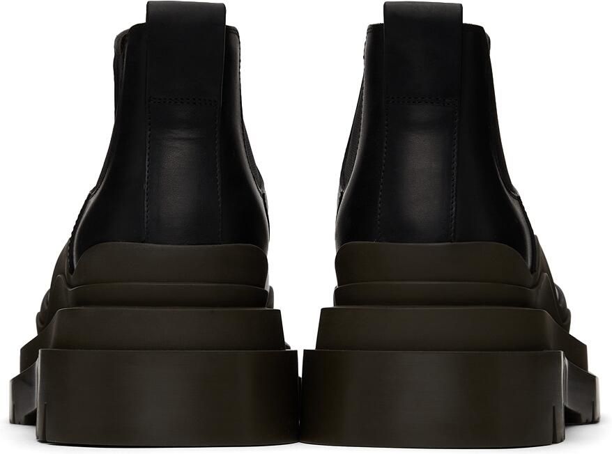 Bottega Veneta Black  Green Tire Chelsea Boots - Picture 2