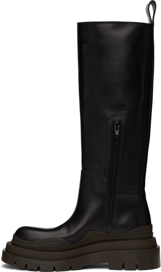 Bottega Veneta Black  Green Tire Tall Boots - Picture 2