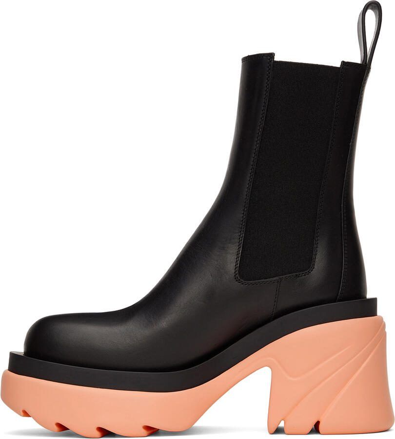 Bottega Veneta Black  Pink Flash Chelsea Boots - Picture 2