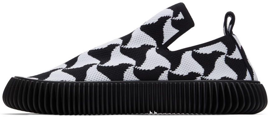 Bottega Veneta Black  White Ripple Sneakers - Picture 3