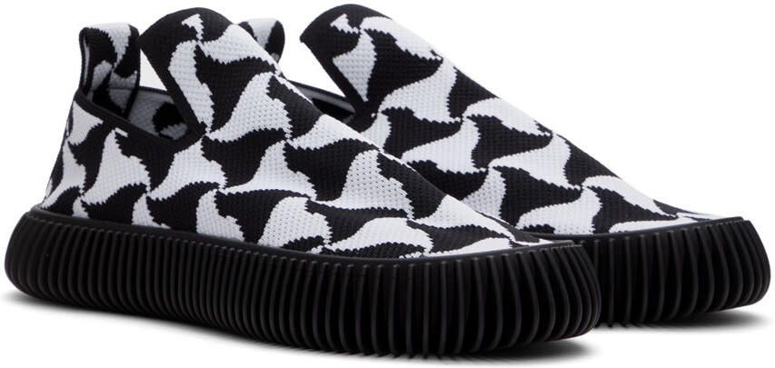 Bottega Veneta Black  White Ripple Sneakers - Picture 2