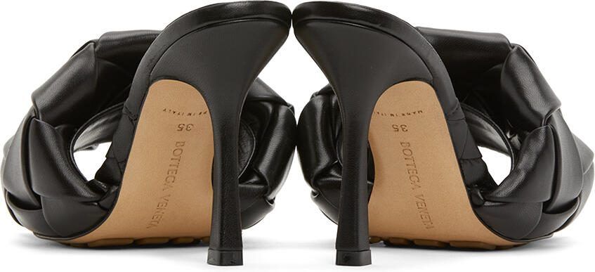 Bottega Veneta Black Intrecciato Lido Heeled Sandals - Picture 4