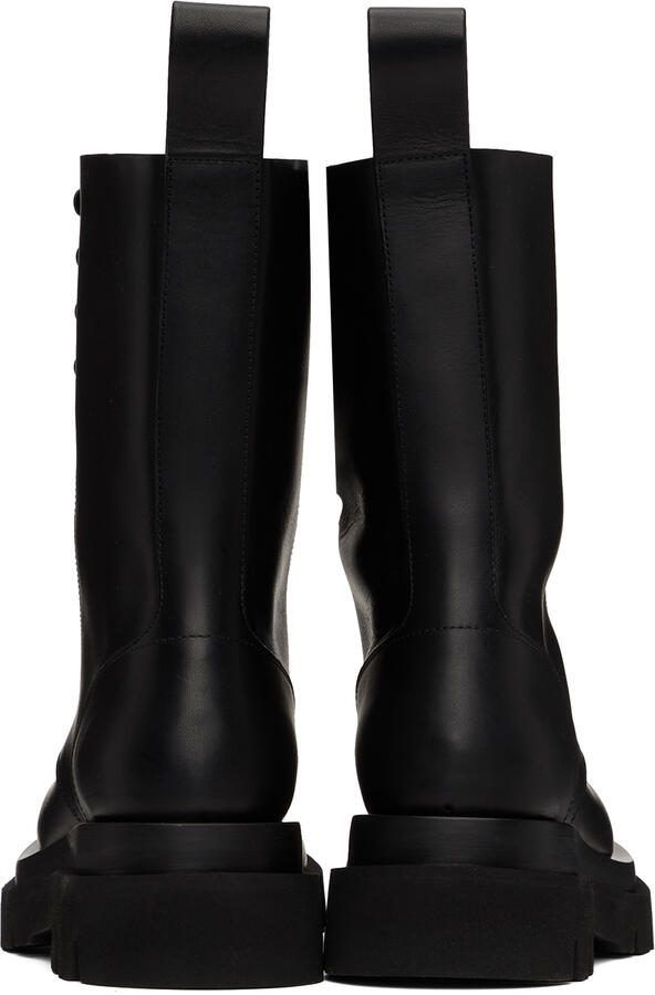 Bottega Veneta Black Lug Lace-Up Boots - Picture 5