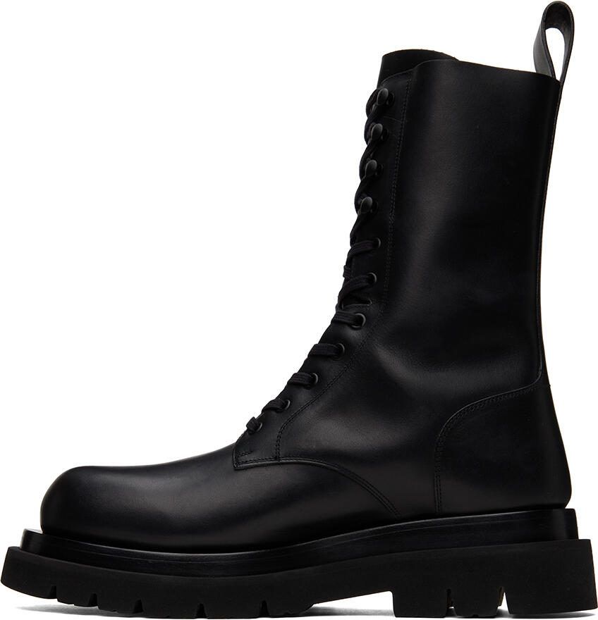 Bottega Veneta Black Lug Lace-Up Boots - Picture 2