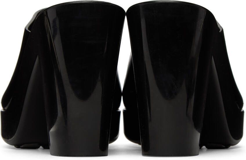 Bottega Veneta Black Rubber Heeled Sandals