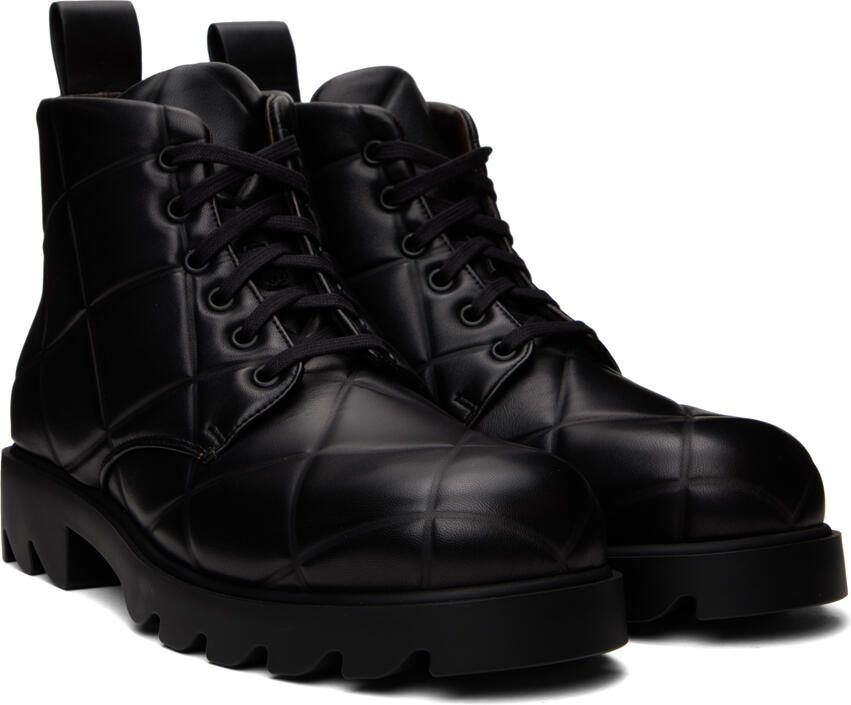 Bottega Veneta Black Strut Grid Boots - Picture 2