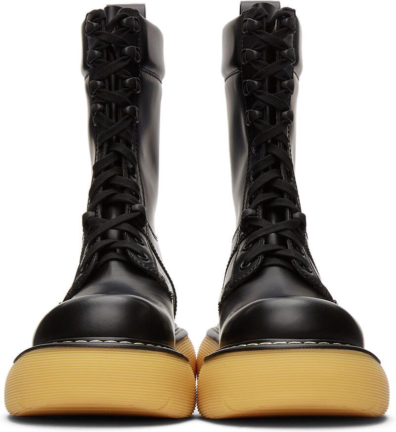 Bottega Veneta Black 'The Bounce' Lace-Up Boots - Picture 2