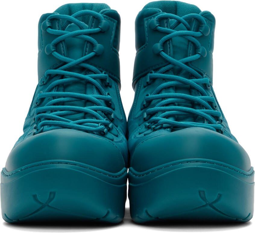 Bottega Veneta Blue Puddle Bomber Lace-Up Boots