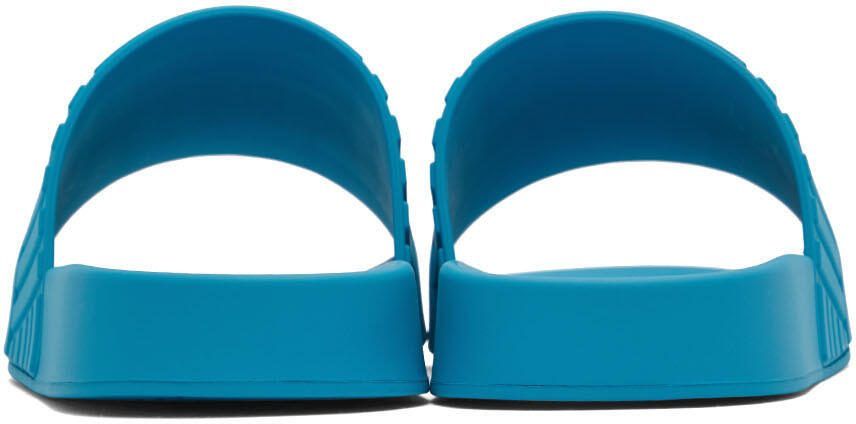 Bottega Veneta Blue Slider Sandals - Picture 5