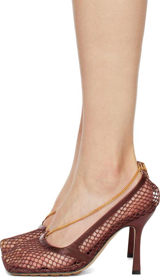 Bottega Veneta Burgundy Stretch Heeled Sandals - Picture 3