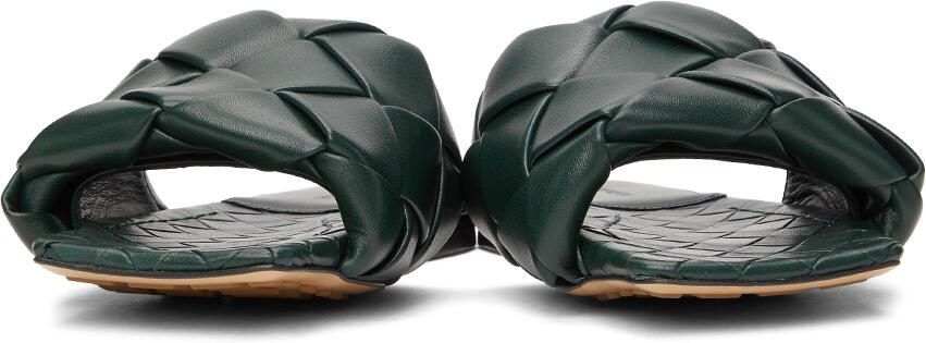 Bottega Veneta Green Intrecciato Lido Flat Sandals - Picture 3