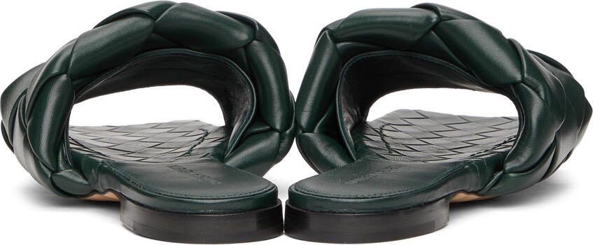 Bottega Veneta Green Intrecciato Lido Flat Sandals - Picture 2