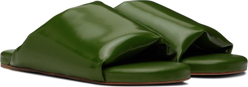 Bottega Veneta Green Leather Sandals - Picture 2