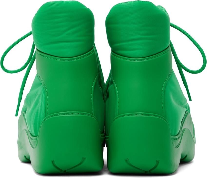 Bottega Veneta Green Puddle Bomber Lace-Up Boots - Picture 2