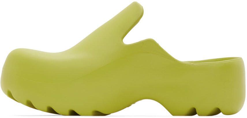 Bottega Veneta Green Rubber Flash Clogs - Picture 3
