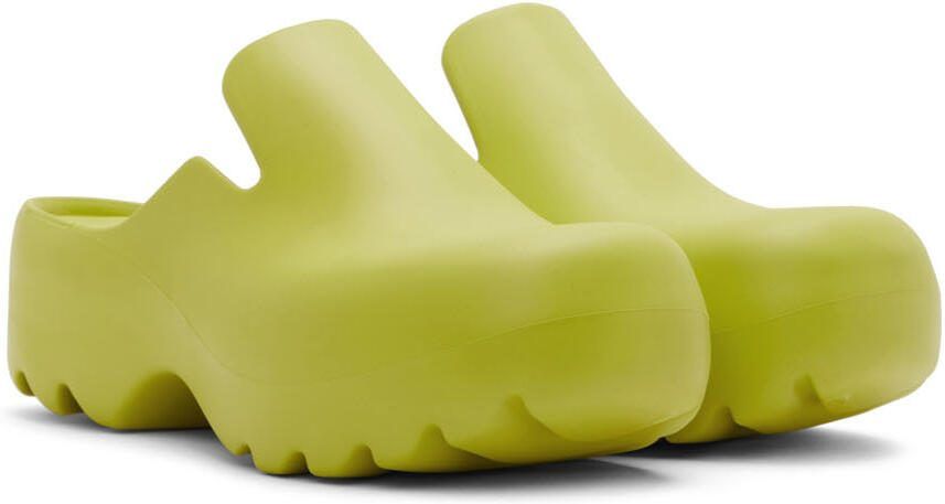 Bottega Veneta Green Rubber Flash Clogs - Picture 2