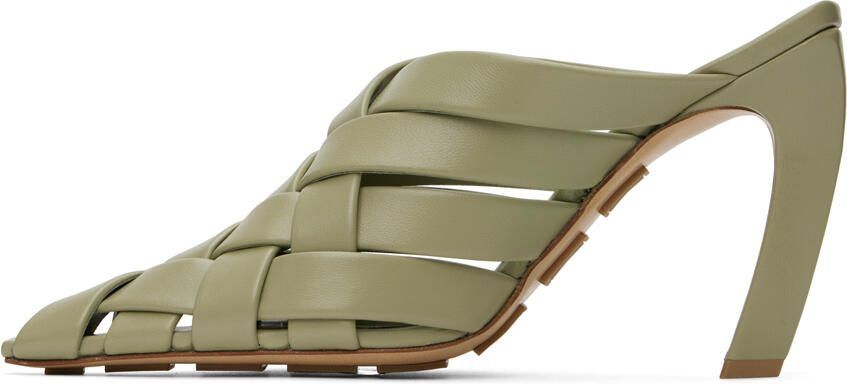 Bottega Veneta Khaki Alfie Mules - Picture 3