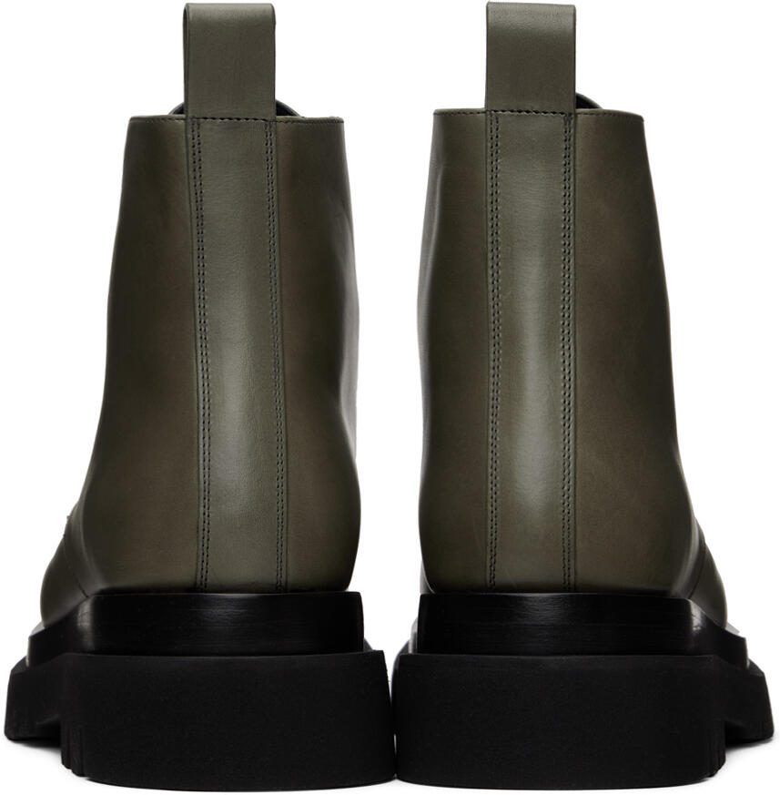 Bottega Veneta Khaki Lug Lace-Up Boots