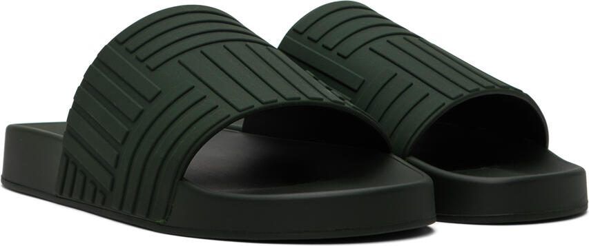 Bottega Veneta Khaki Slider Sandals - Picture 2
