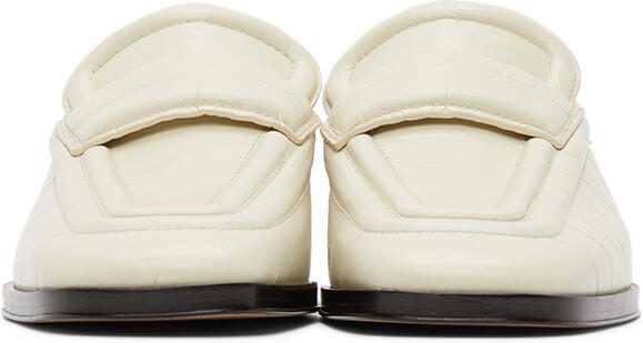 Bottega Veneta Off-White Croc Loafers - Picture 3