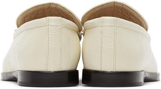 Bottega Veneta Off-White Croc Loafers - Picture 4