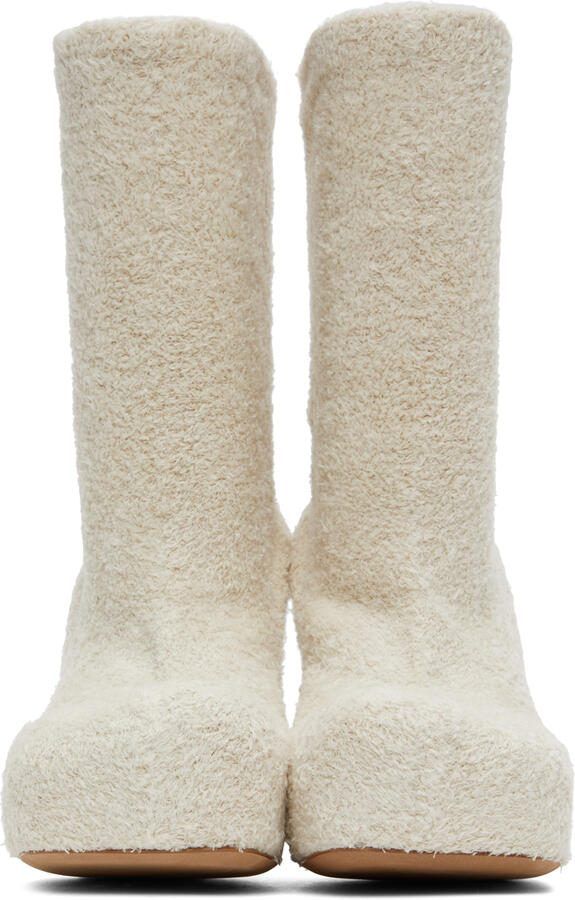 Bottega Veneta Off-White Knit 'The Bold' Boots - Picture 2