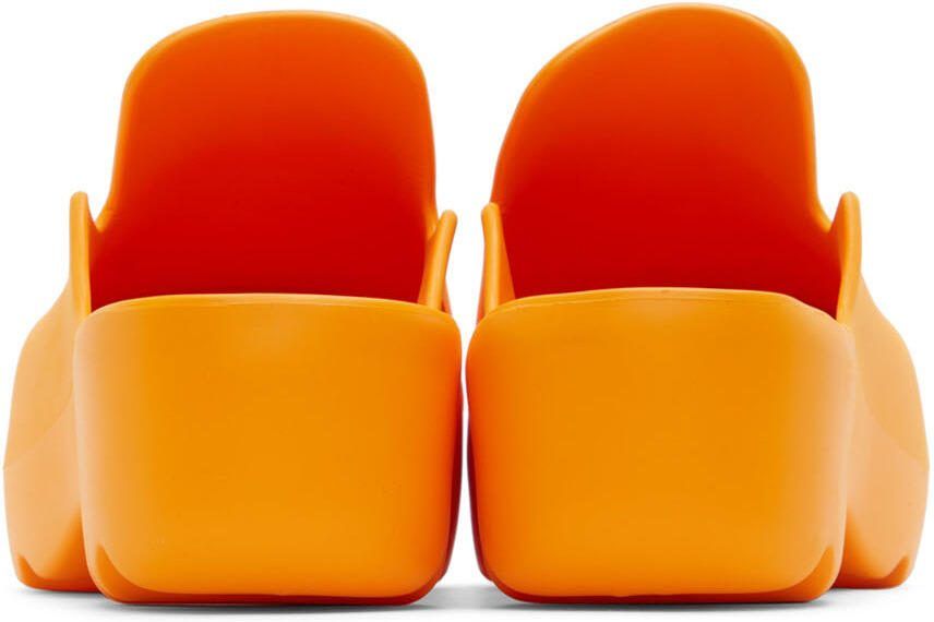 Bottega Veneta Orange Rubber Flash Clogs