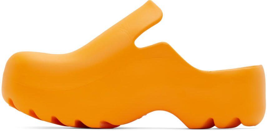 Bottega Veneta Orange Rubber Flash Clogs - Picture 3
