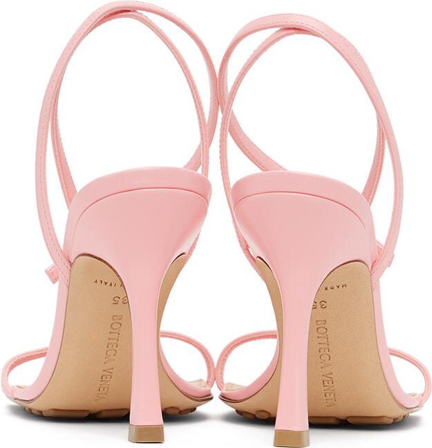 Bottega Veneta Pink Stretch Heeled Sandals - Picture 4
