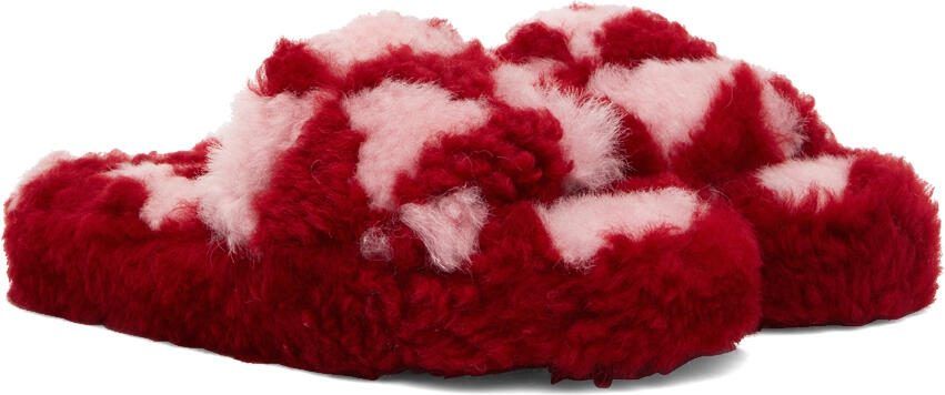 Bottega Veneta Red  Pink Teddy Sandals - Picture 2