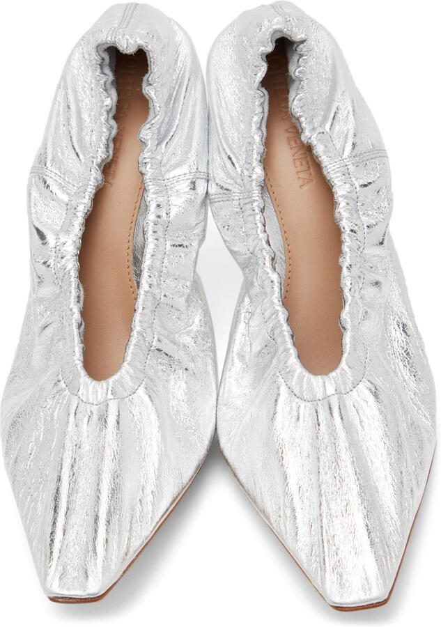 Bottega Veneta Silver Almond Pumps
