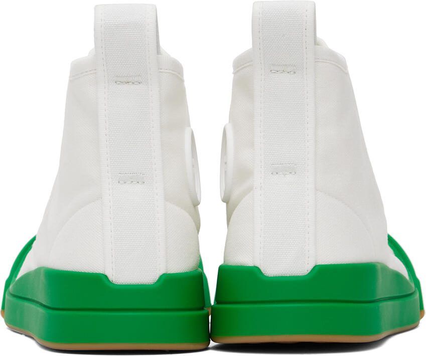 Bottega Veneta White  Green Vulcan Sneakers