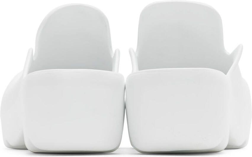 Bottega Veneta White Rubber Flash Clogs