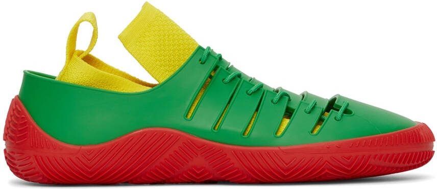 Bottega Veneta Green  Red Climber Sneakers - Picture 4