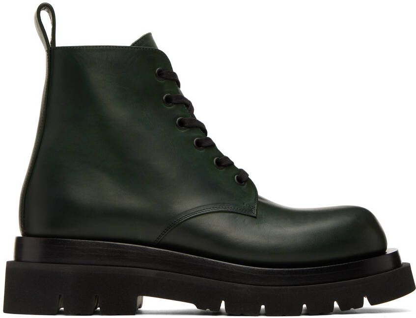 Bottega Veneta Green Lugged Boots - Picture 4
