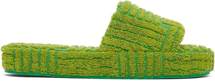 Bottega Veneta Green Resort Sponge Slides - Picture 5