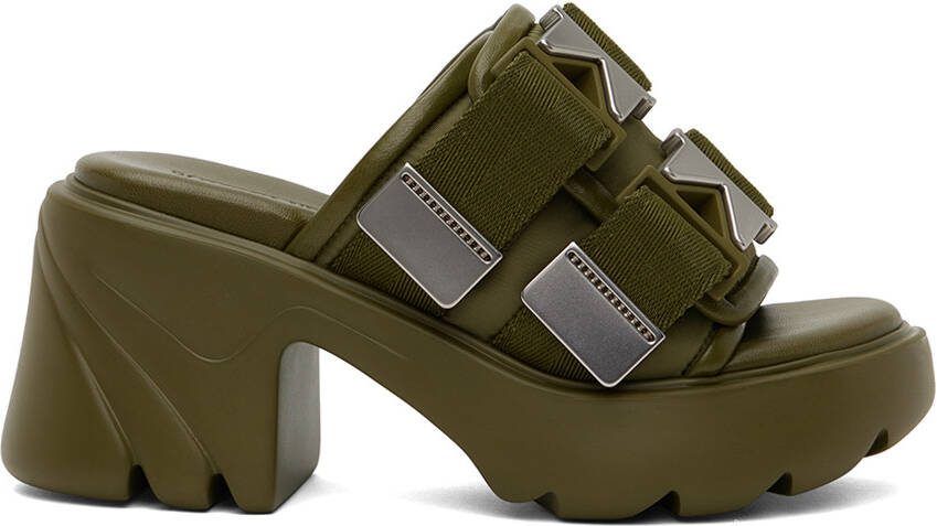 Bottega Veneta Khaki Flash Clogs - Picture 4