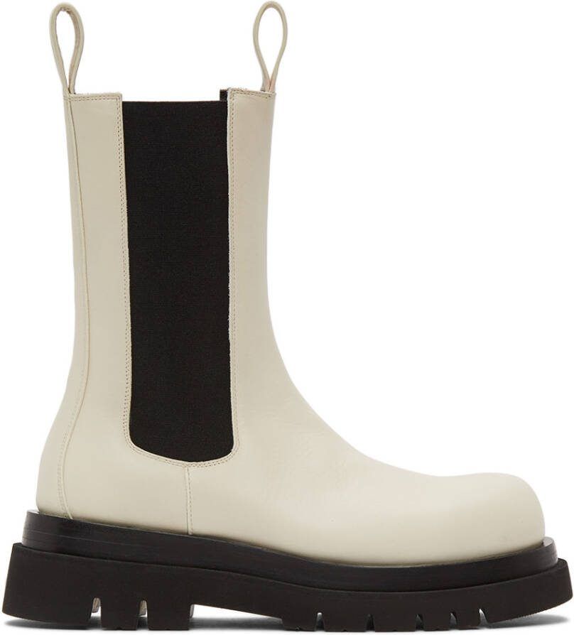 Bottega Veneta Off-White Medium 'The Lug' Chelsea Boots - Picture 5